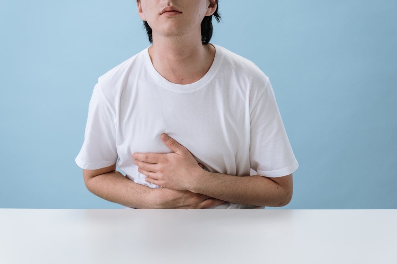 person having acid reflux