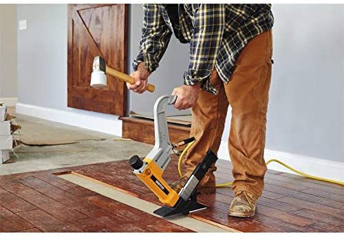 person using BOSTITCH BTFP12569 Flooring Nailer