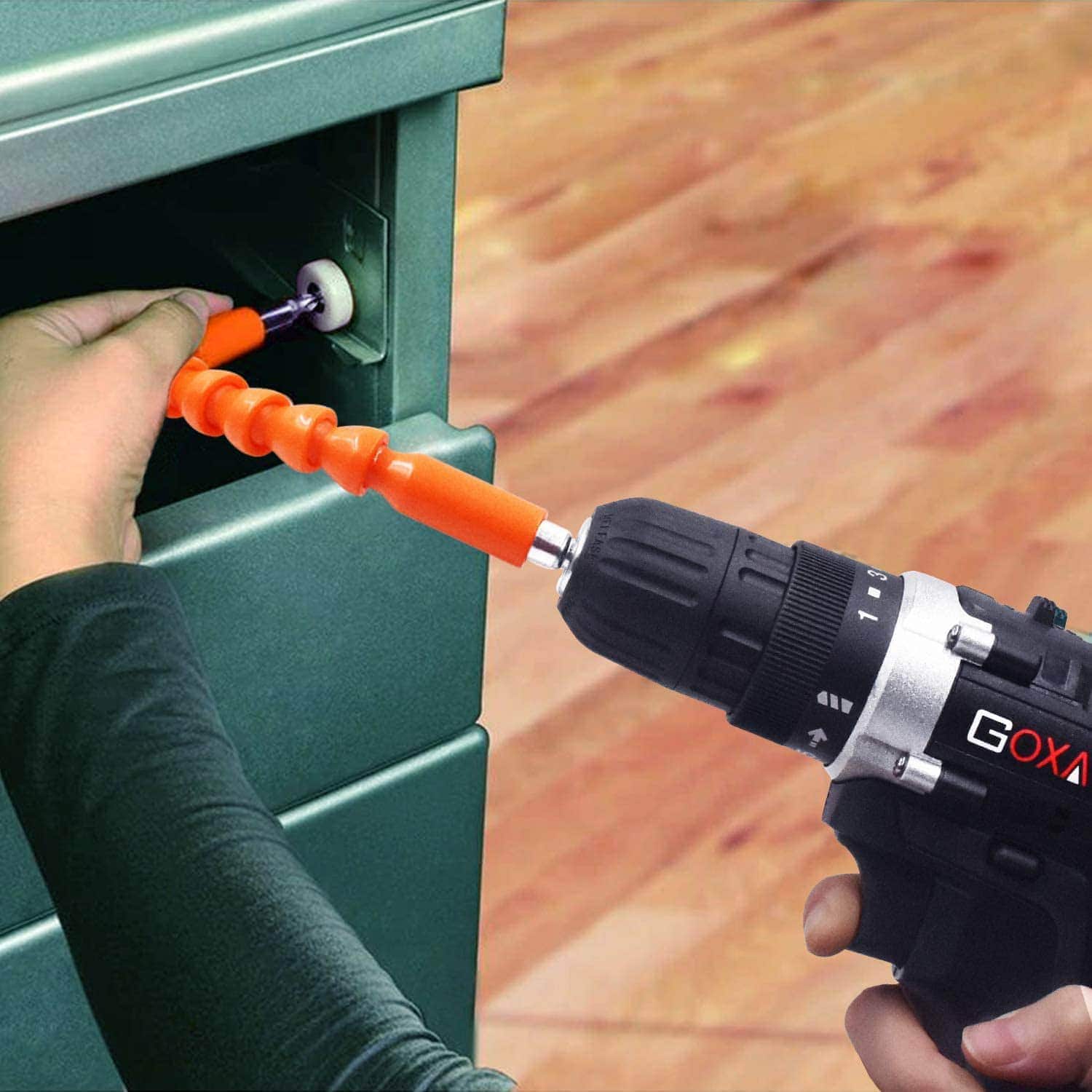person using GOXAWEE G5050 Cordless Drill