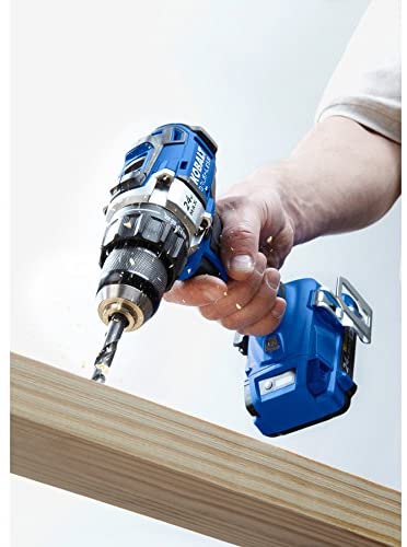 person using Kobalt 24-Volt Max Lithium Ion (Li-ion) 1:2-in Cordless Brushless Drill
