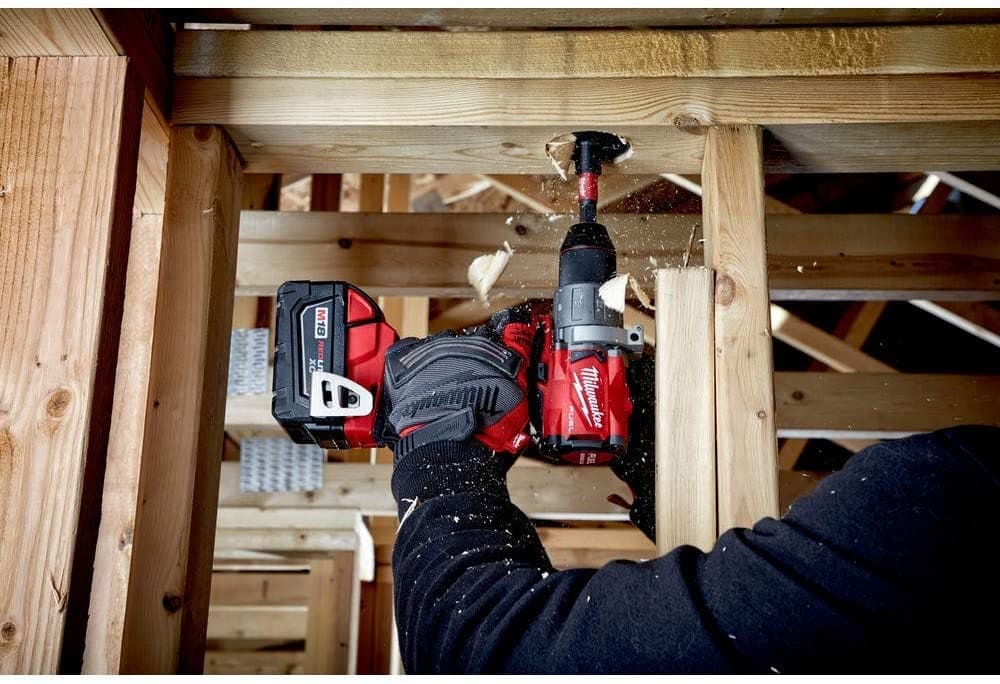 person using Milwaukee 2804-20 M18 FUEL Hammer Drill