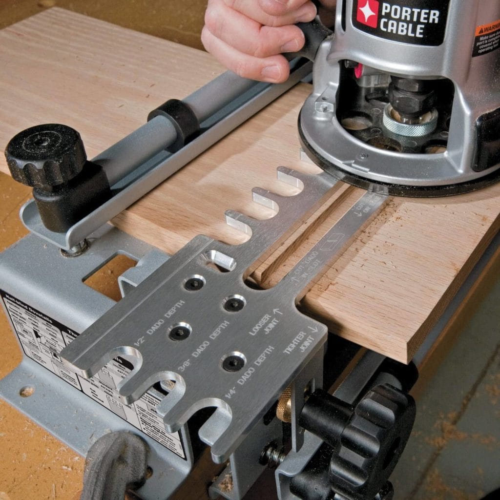 person using PORTER-CABLE 4210 Dovetail Jig