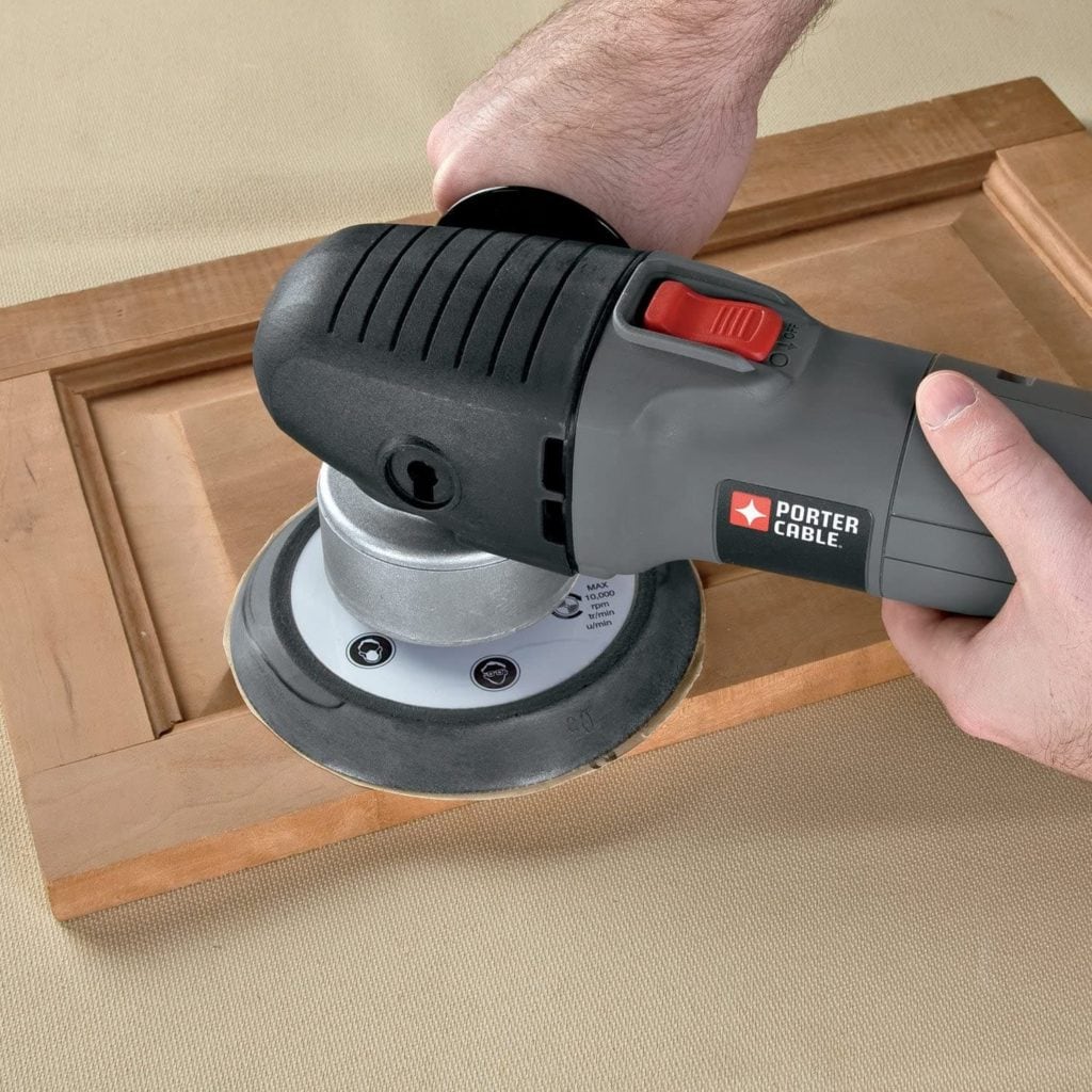 person using PORTER-CABLE 7346SP Random Orbit Sander