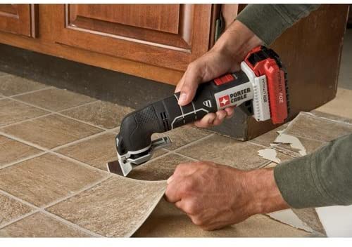 person using PORTER-CABLE PCC710B MAX Oscillating Tool