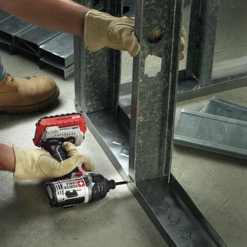 person using PORTER-CABLE PCCK640LB MAX Cordless Impact Driver