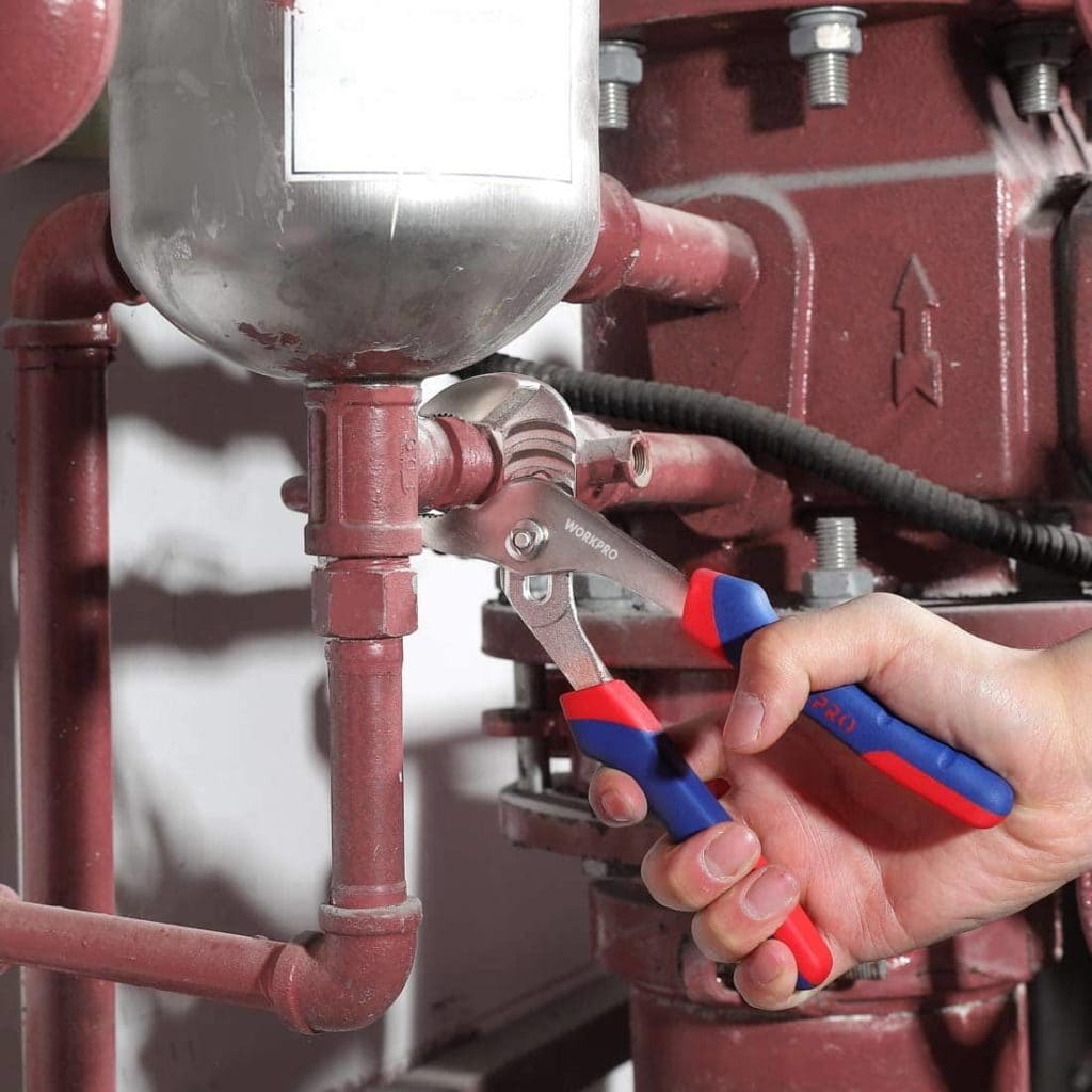 person using WORKPRO Adjustable Water Pump Pliers