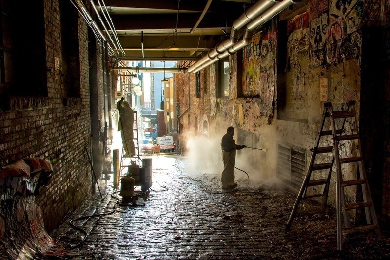 power wash spray paint from concrete