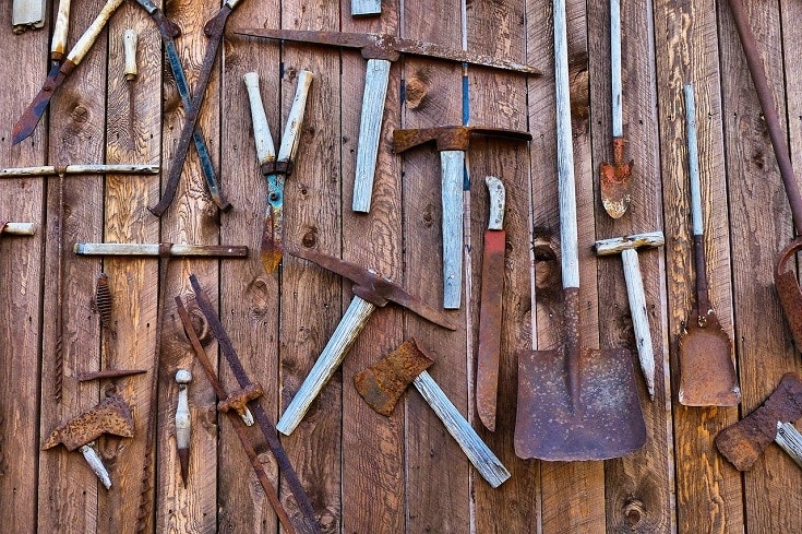 rusted tools