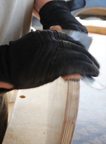 sanding wood