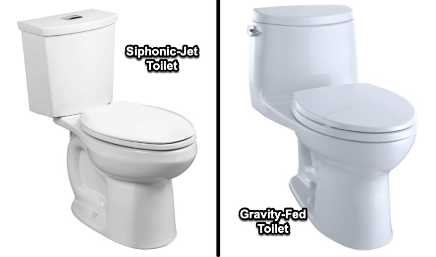 siphonic jet vs gravity fed
