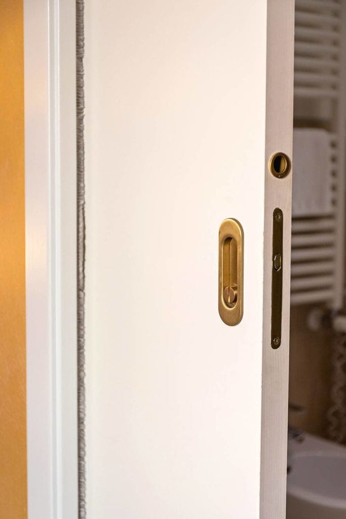 slightly open pocket door