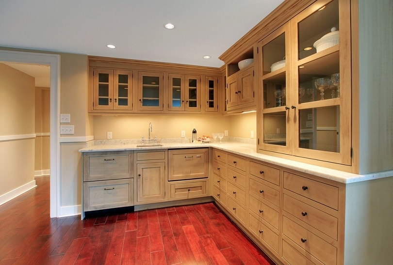 small kitchen in the basement room