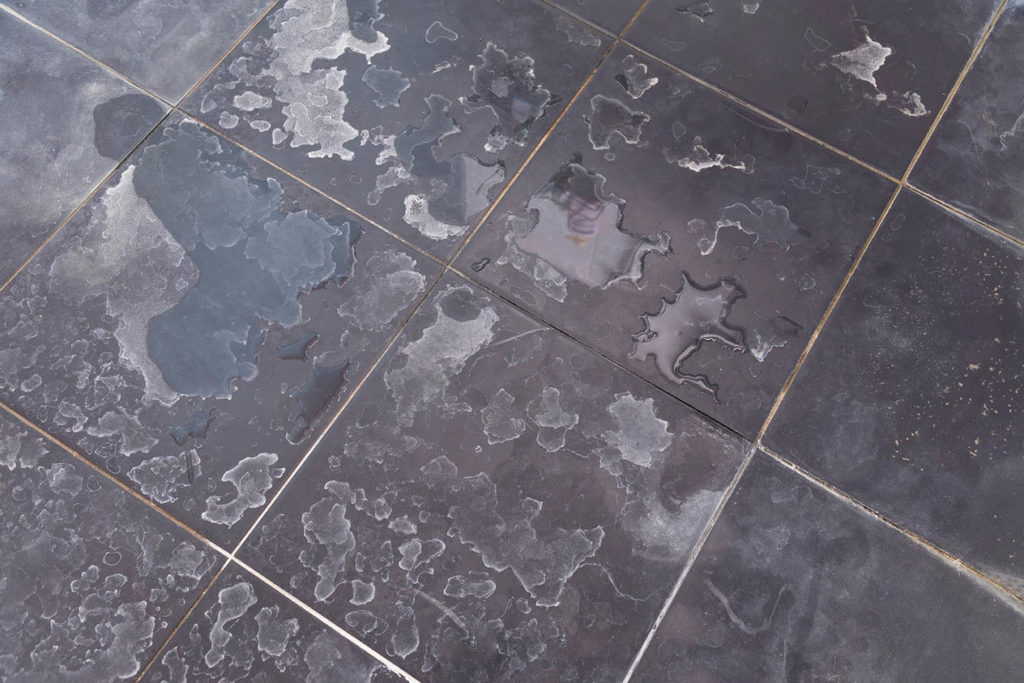soap scum on bathroom floor