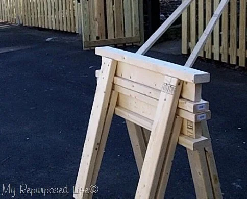 stacked sawhorses