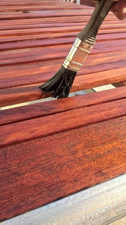 staining wood