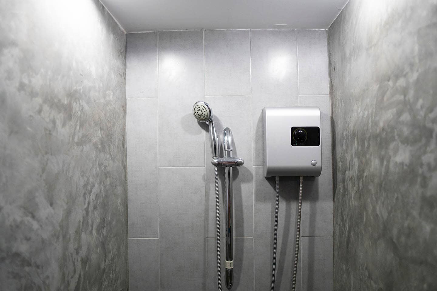 tankless water heater in the wall