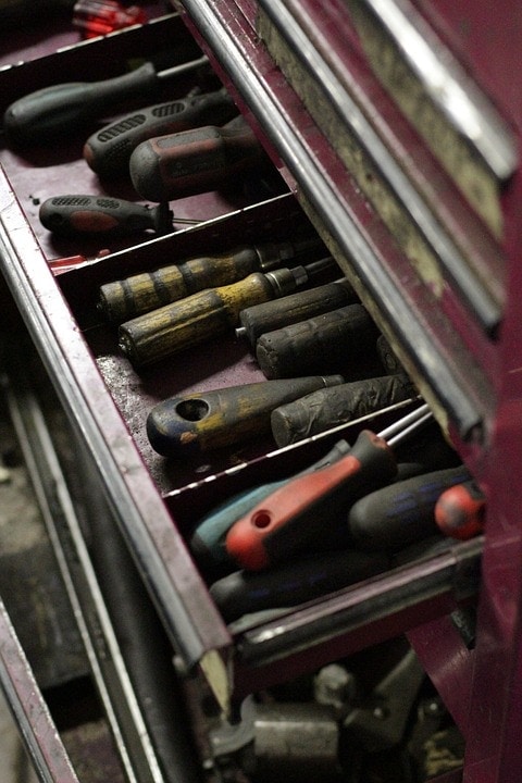 tools inside the cabinet