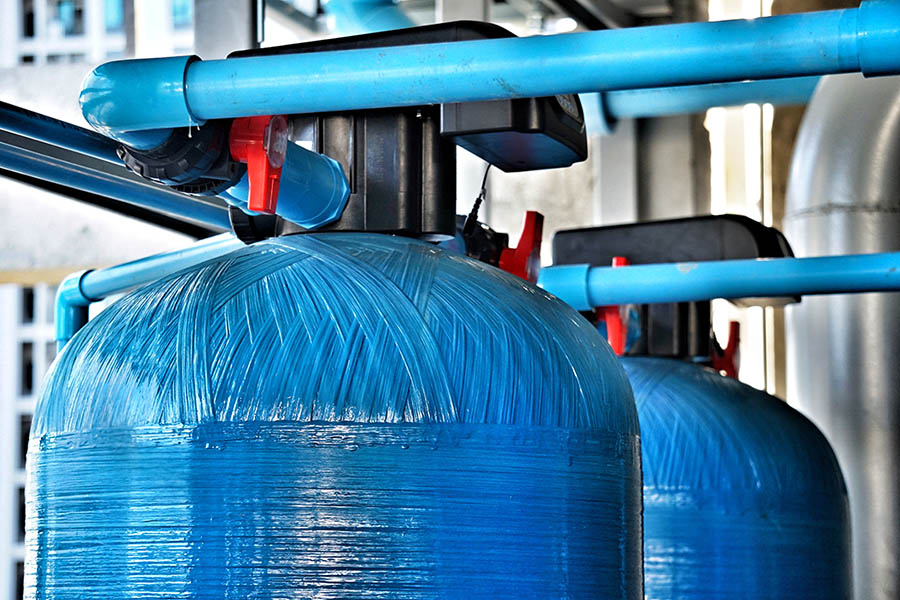 upper tank of water softener system