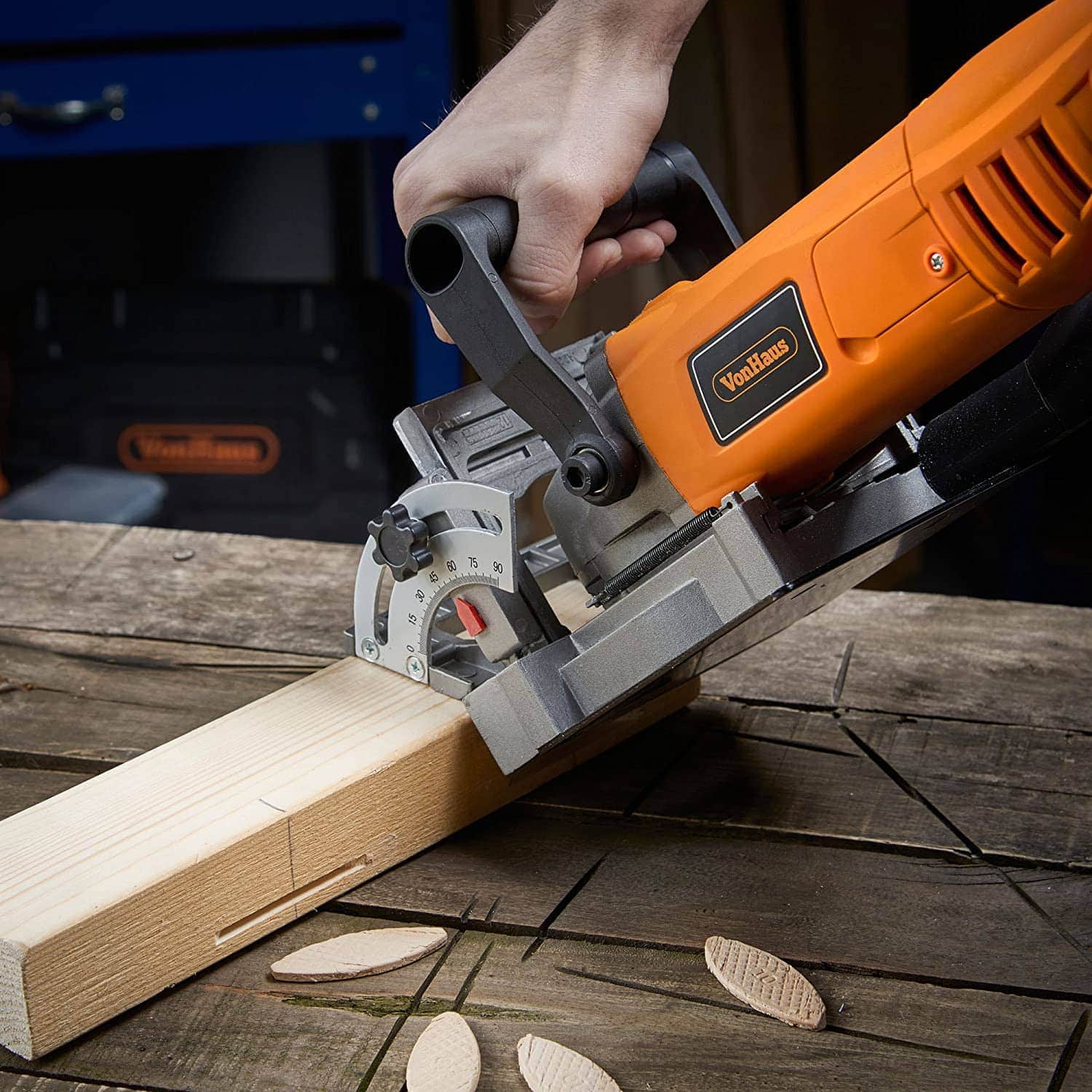 using VonHaus Wood Biscuit Plate Joiner