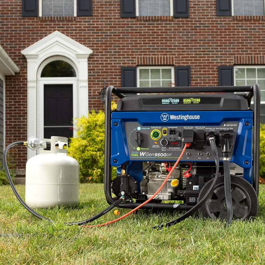 using Westinghouse WGen9500DF Dual Fuel Portable Generator