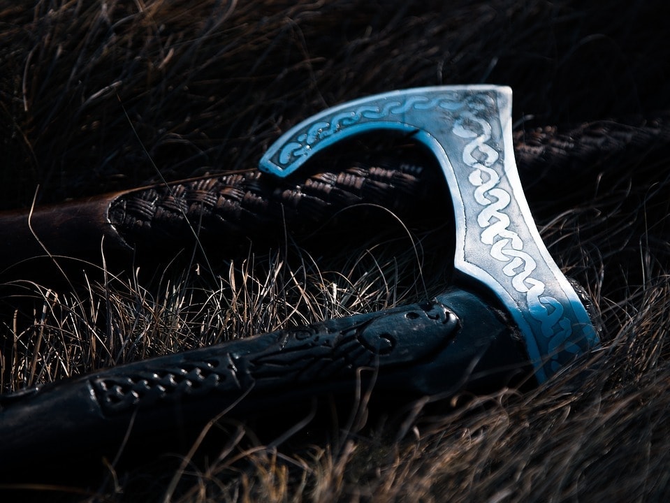 viking axe close up