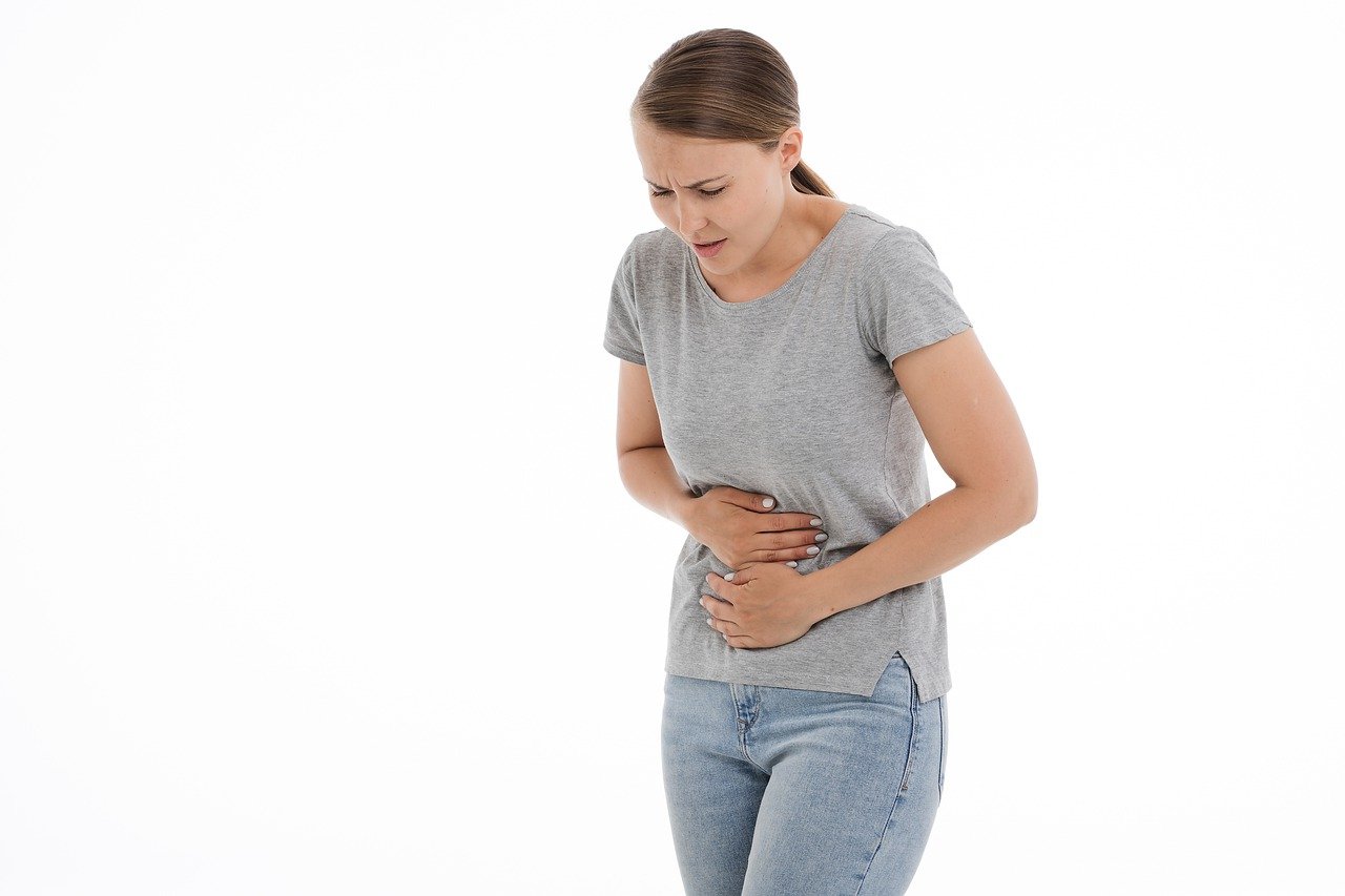 woman having stomach ache