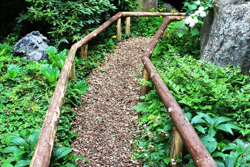 wood chips path