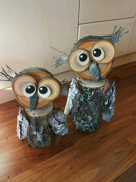 wood owl fall decorations