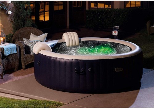 Intex Pure Spa near the chair