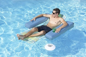 Poolmaster 54504 Portable Floating Waterproof Multi-Light Speaker with Call Functionality for Swimming Pool Party