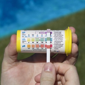 a pool test strip