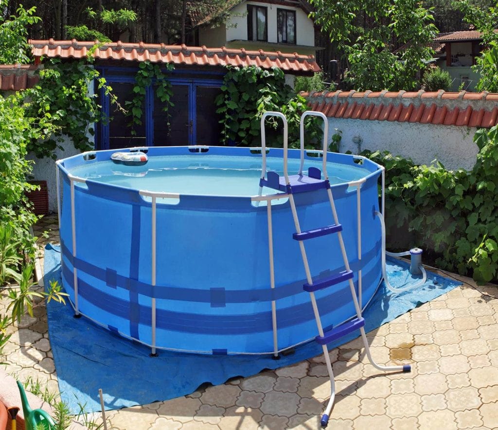 above ground pool on commercial pad