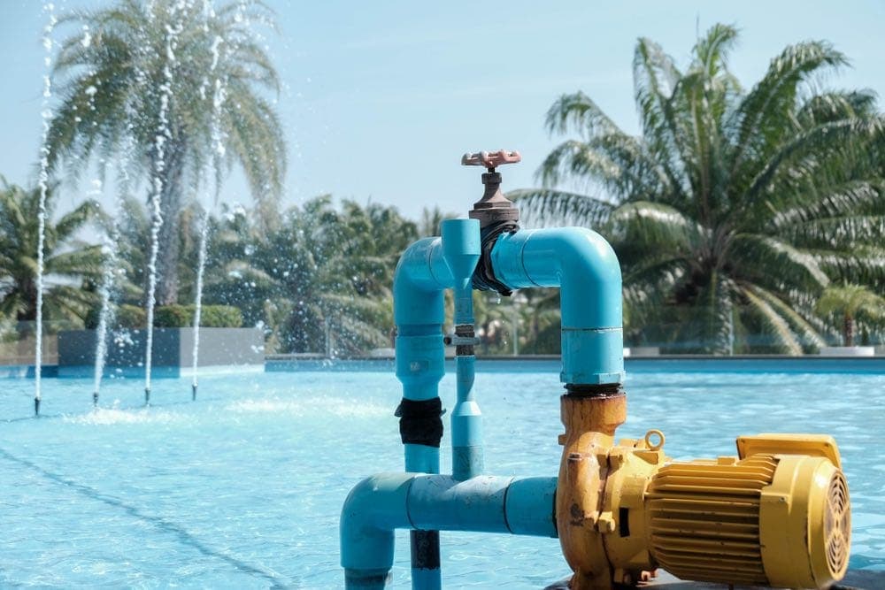 water pump working palm tree