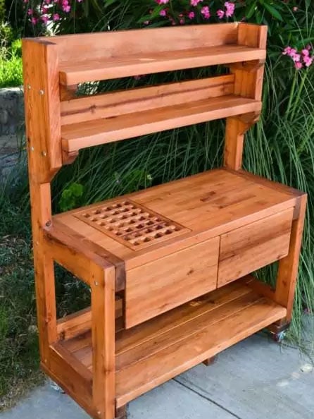 Potting Bench with Storage Compartment