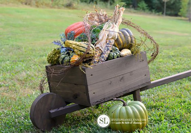 diy wooden wheelbarrow planter