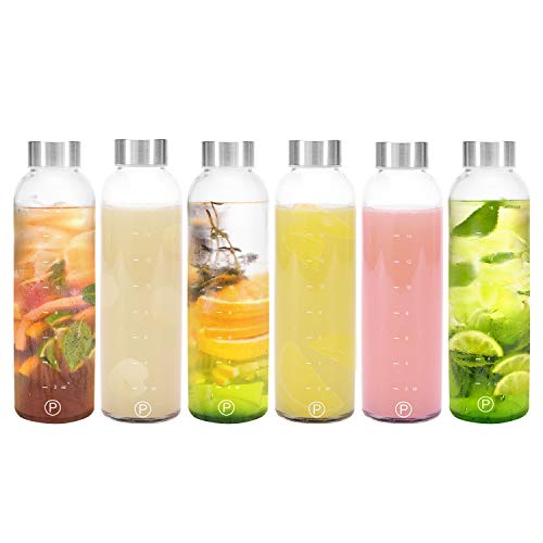 Pratico Kitchen 18oz Leak-Proof Glass Bottles
