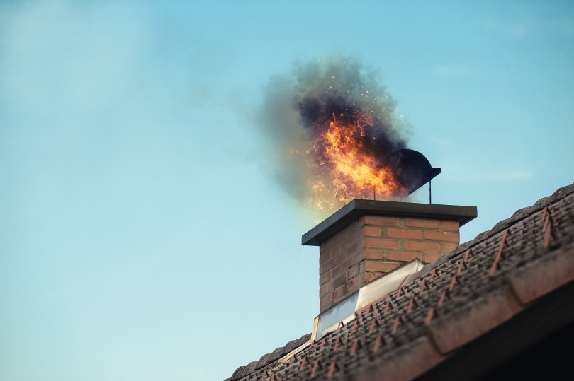 Chimney with fire