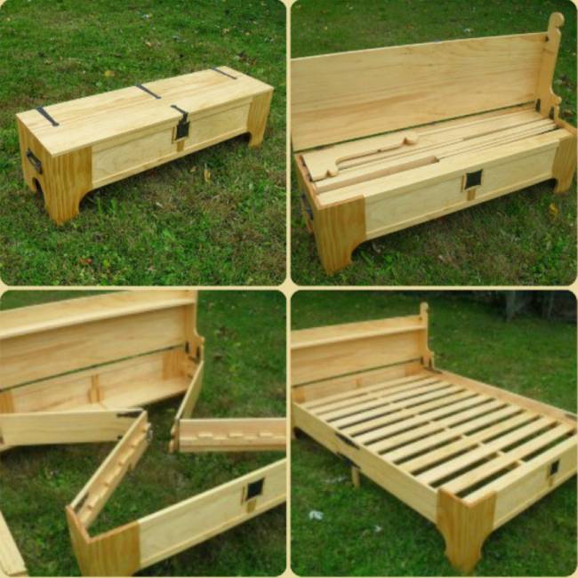 DIY Bench That Folds Into A Bed