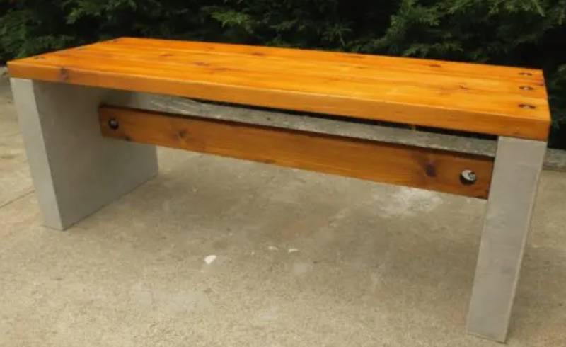 DIY Concrete Garden Bench