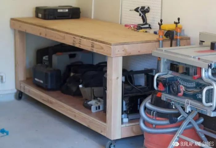 DIY Rolling 2x4 Workbench