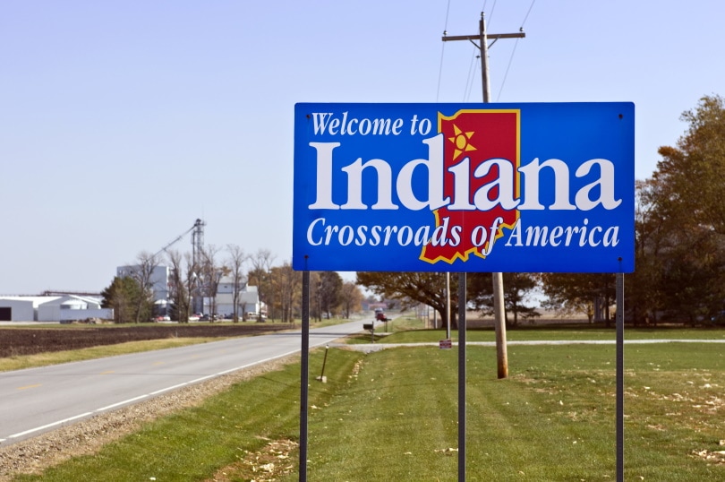 Indiana entance sign