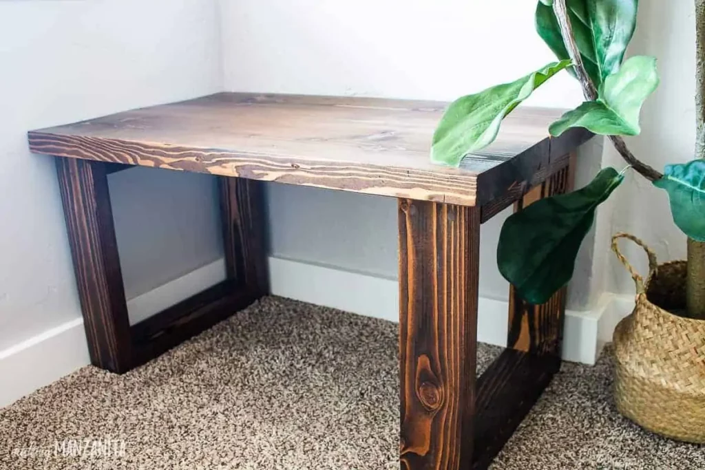 Modern farmhouse wood bench