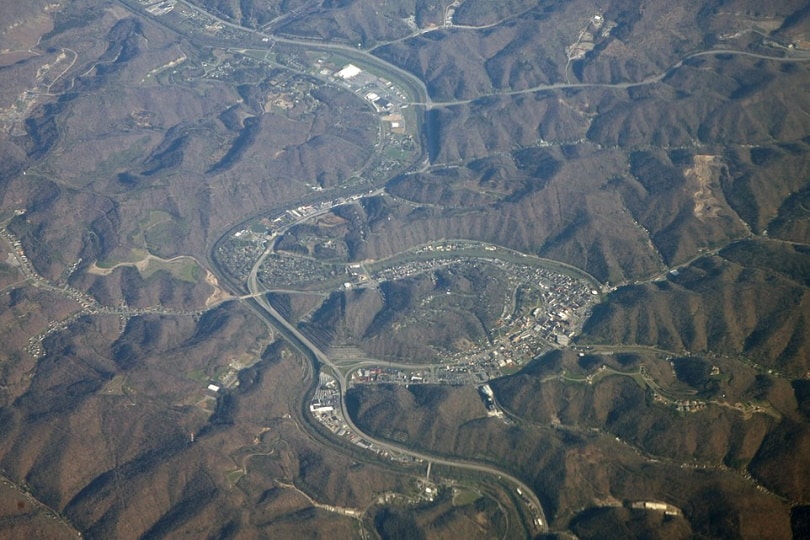 Pikeville, Kentucky aerial view