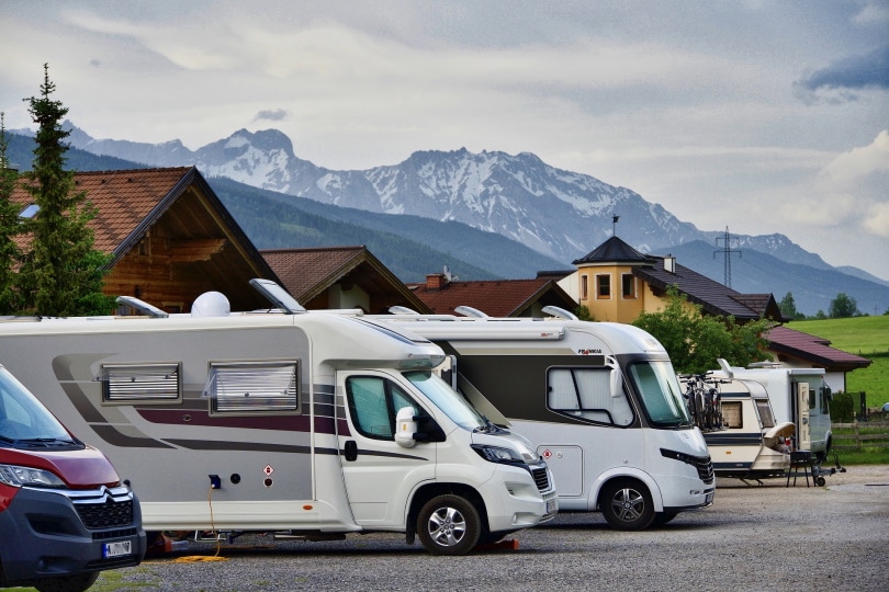 RVs in camping site
