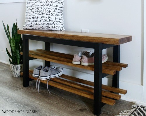 Vertical one board shoe Bench