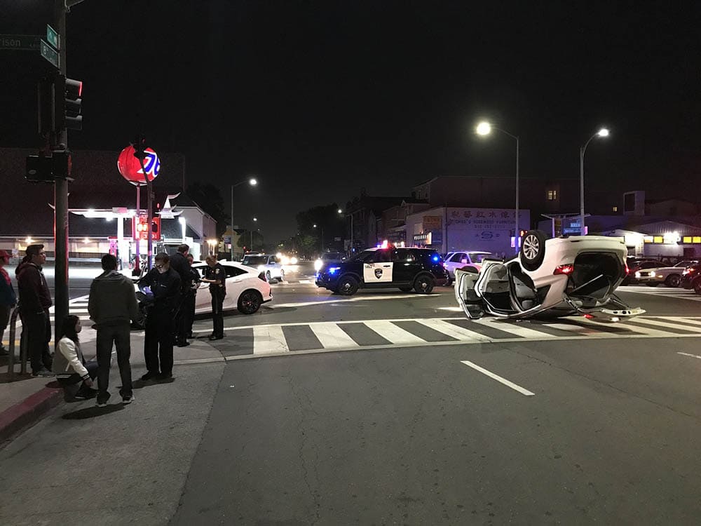 car accident at night