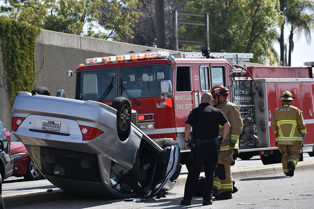 car accident with firetruck