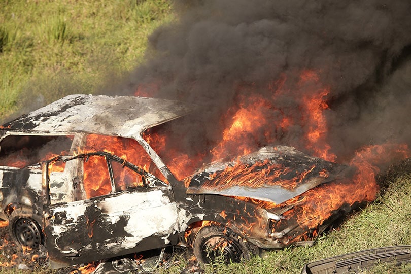 car caught in fire