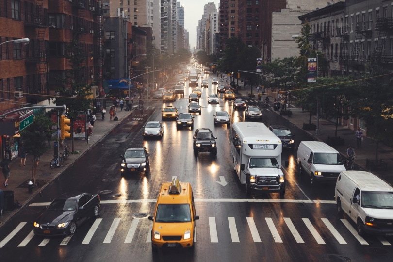 cars on a busy street