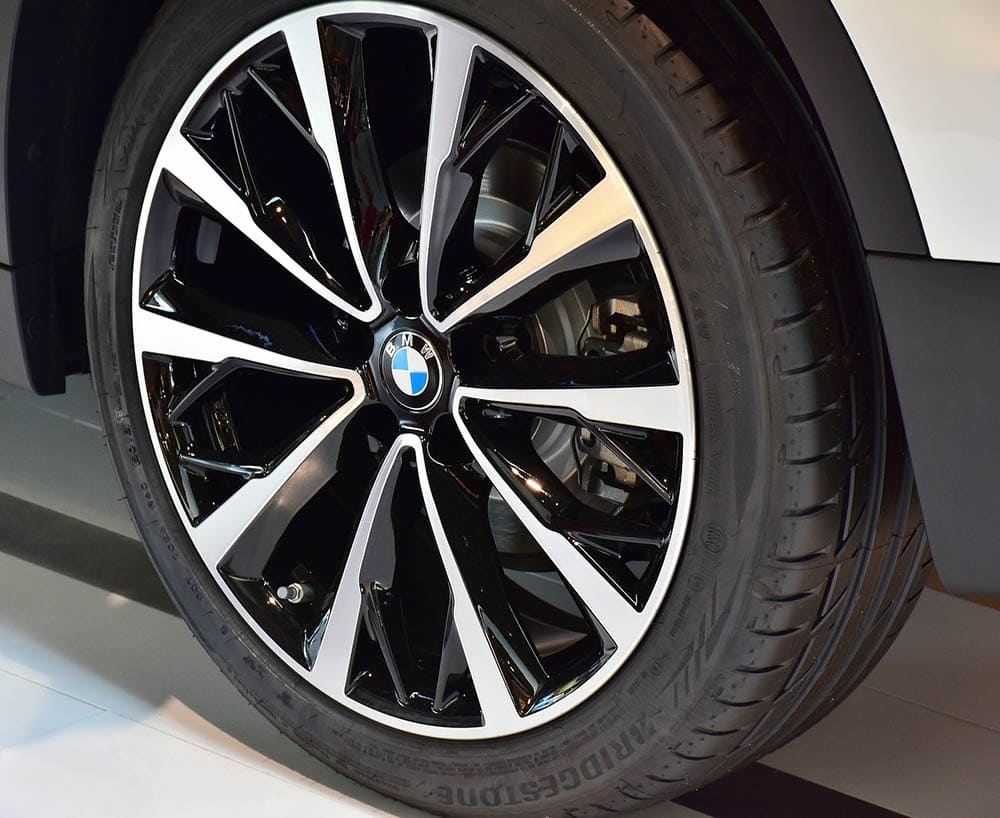 close up BMW tires